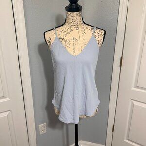 Shein light blue flowy cami tank top size